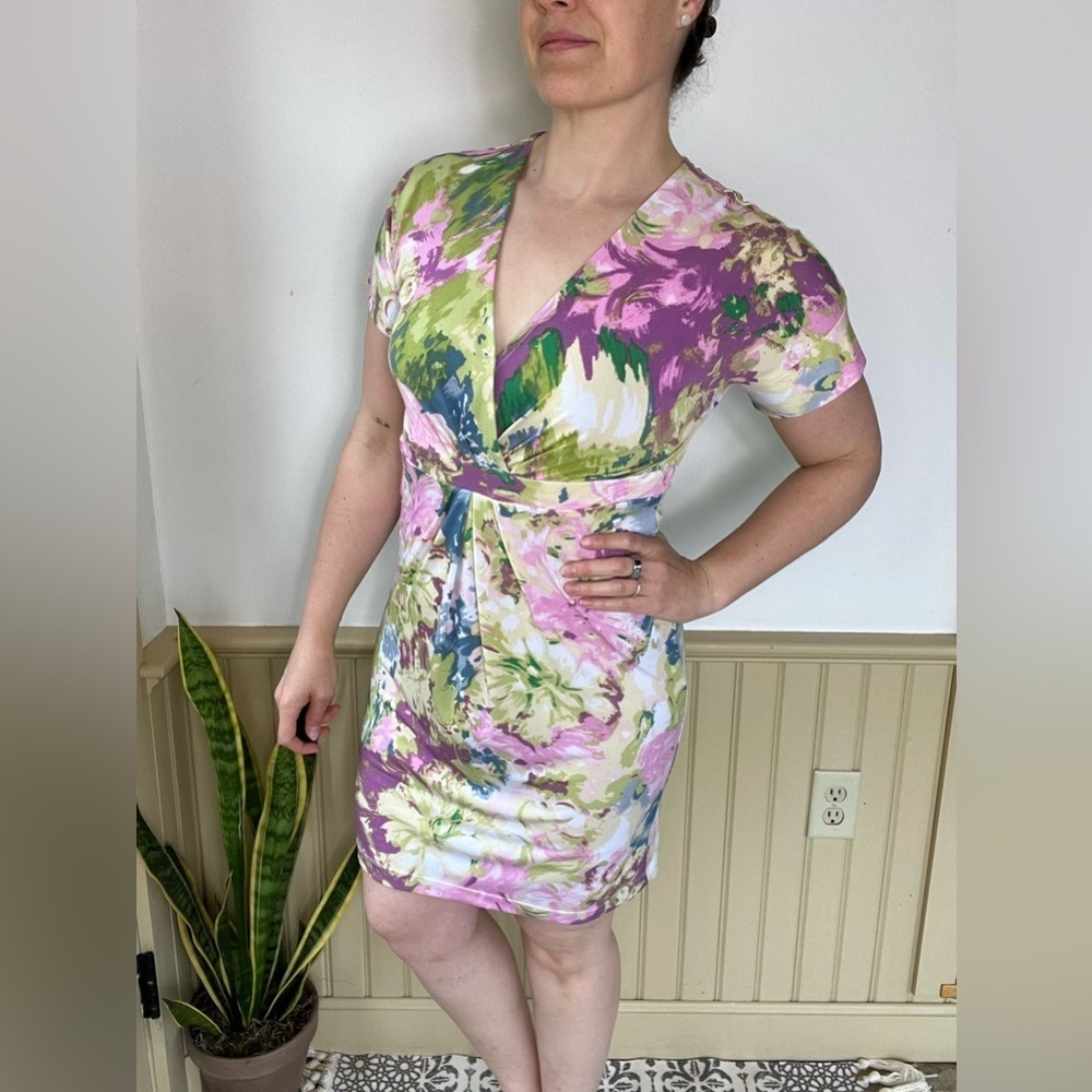 BCBG Maxazria Women Floral “Avery” Dress Pullover Secret Garden Women’s Size S